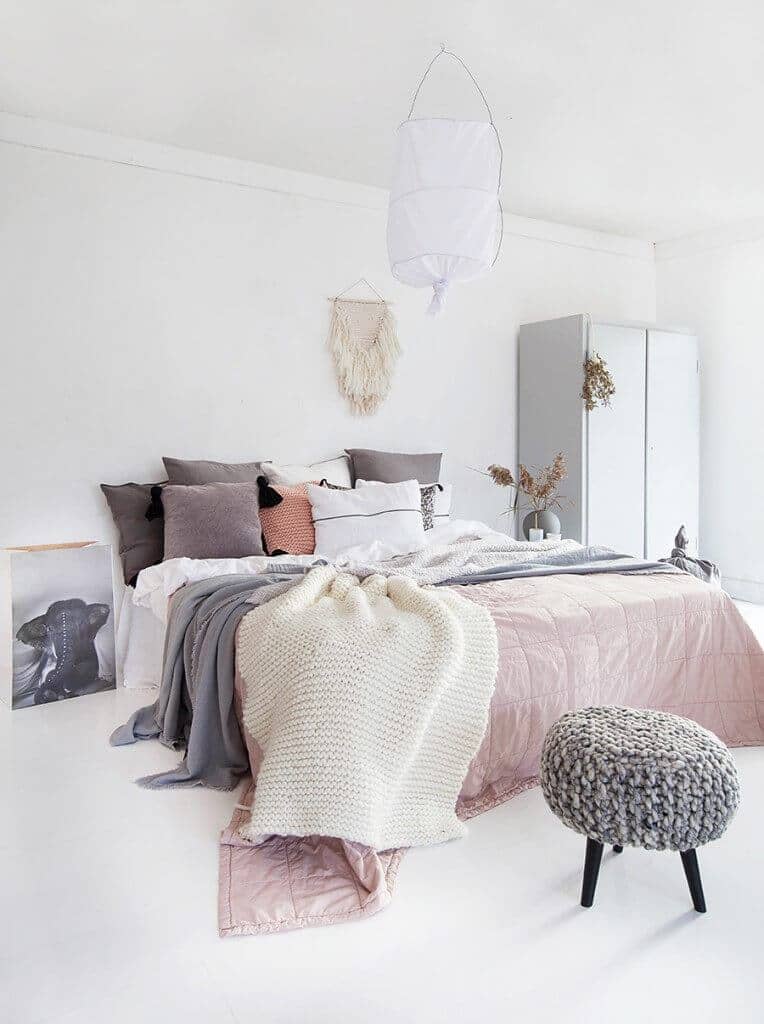 Shades Of Salmon And Powder Pink With Dark Gray And White