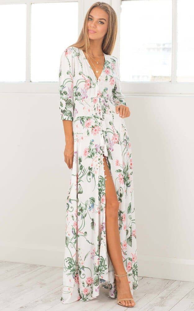 Sexy, Flattering, Slit Maxi Dress