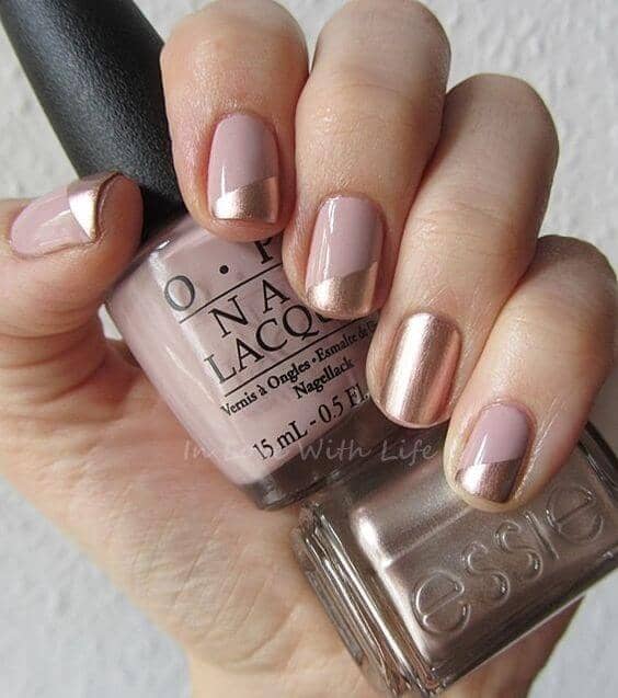 Canter Tips With A Brassy Accent Nail