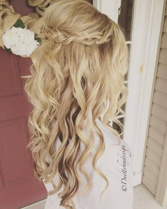 Braided Crown And Flowing Curls