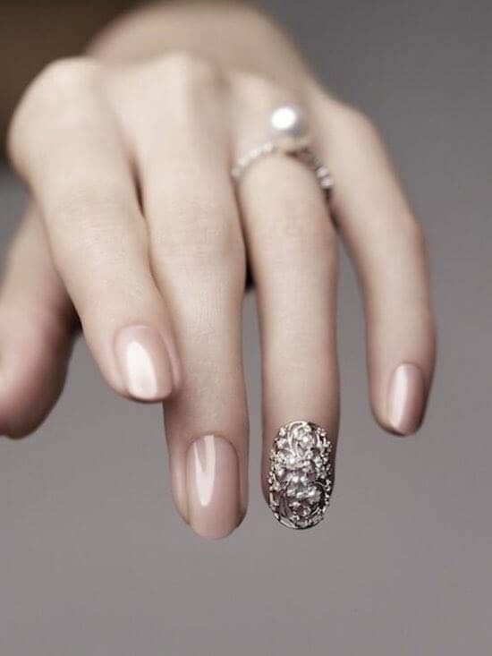 Beautiful Bridal Nails Idea