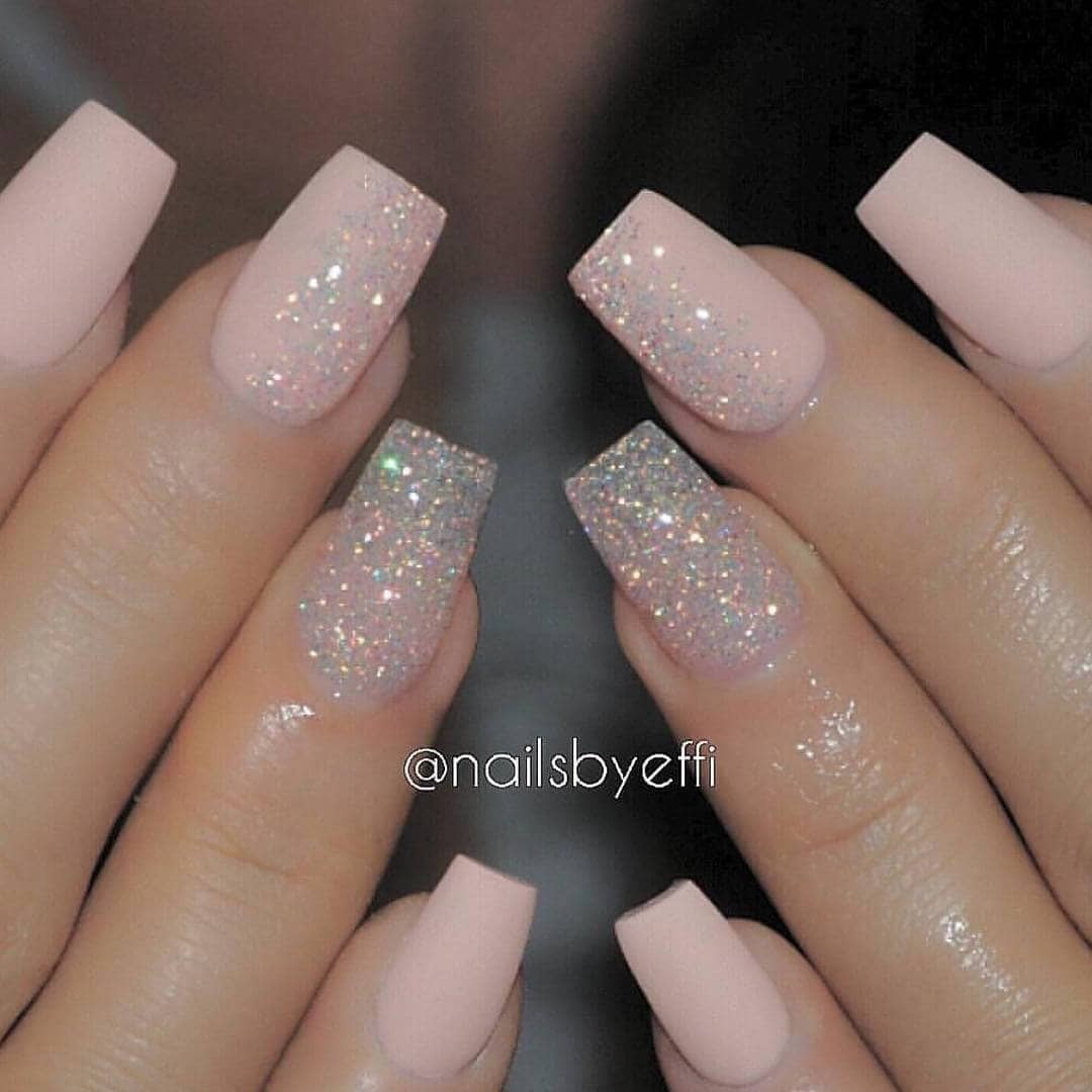 Pink and Glitter Nail Polish
