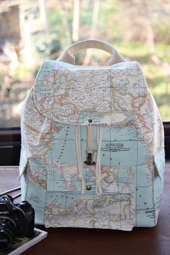 Map Print Backpack