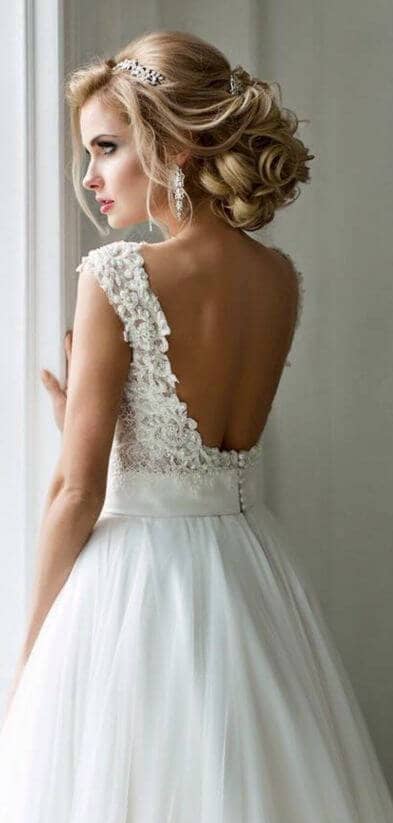 Lace Encrusted V-Back Gown