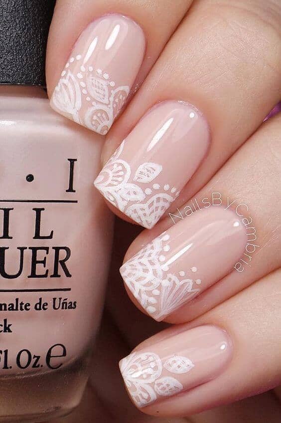 Pink Floral Nail Polish