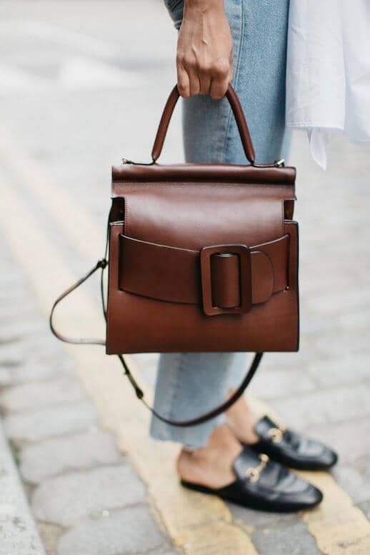 Small Brown Buckled Handbag