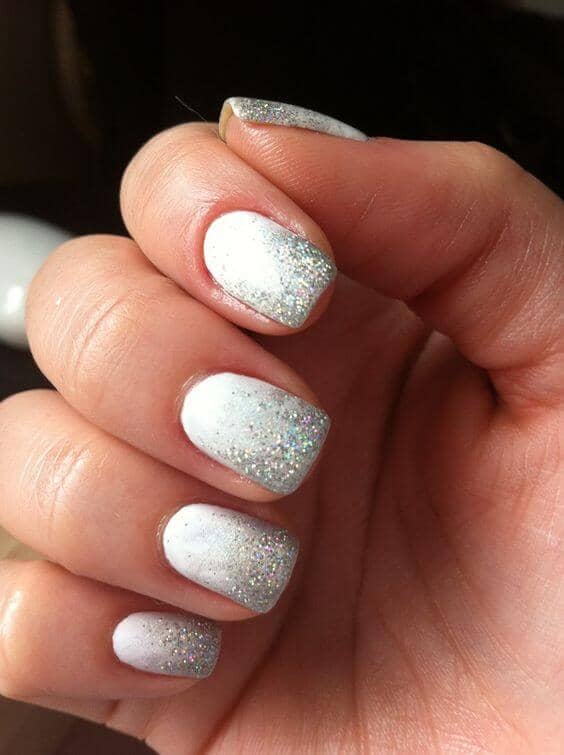 Glittering Silver Nail Art