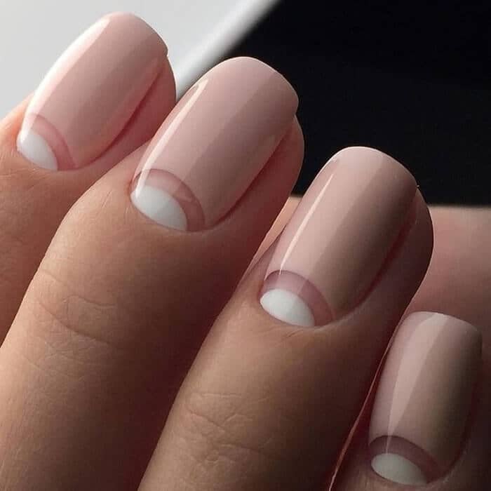 Contemporary Bride Half Moon Nail Art<