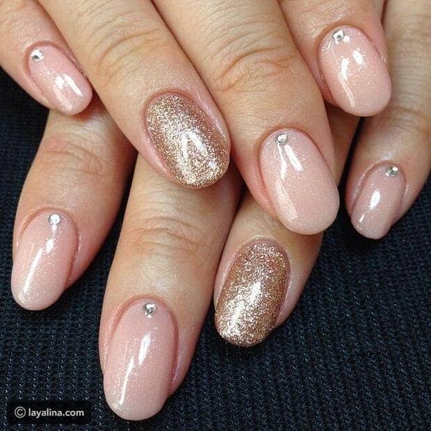 Perfect Nude and Gold Nails