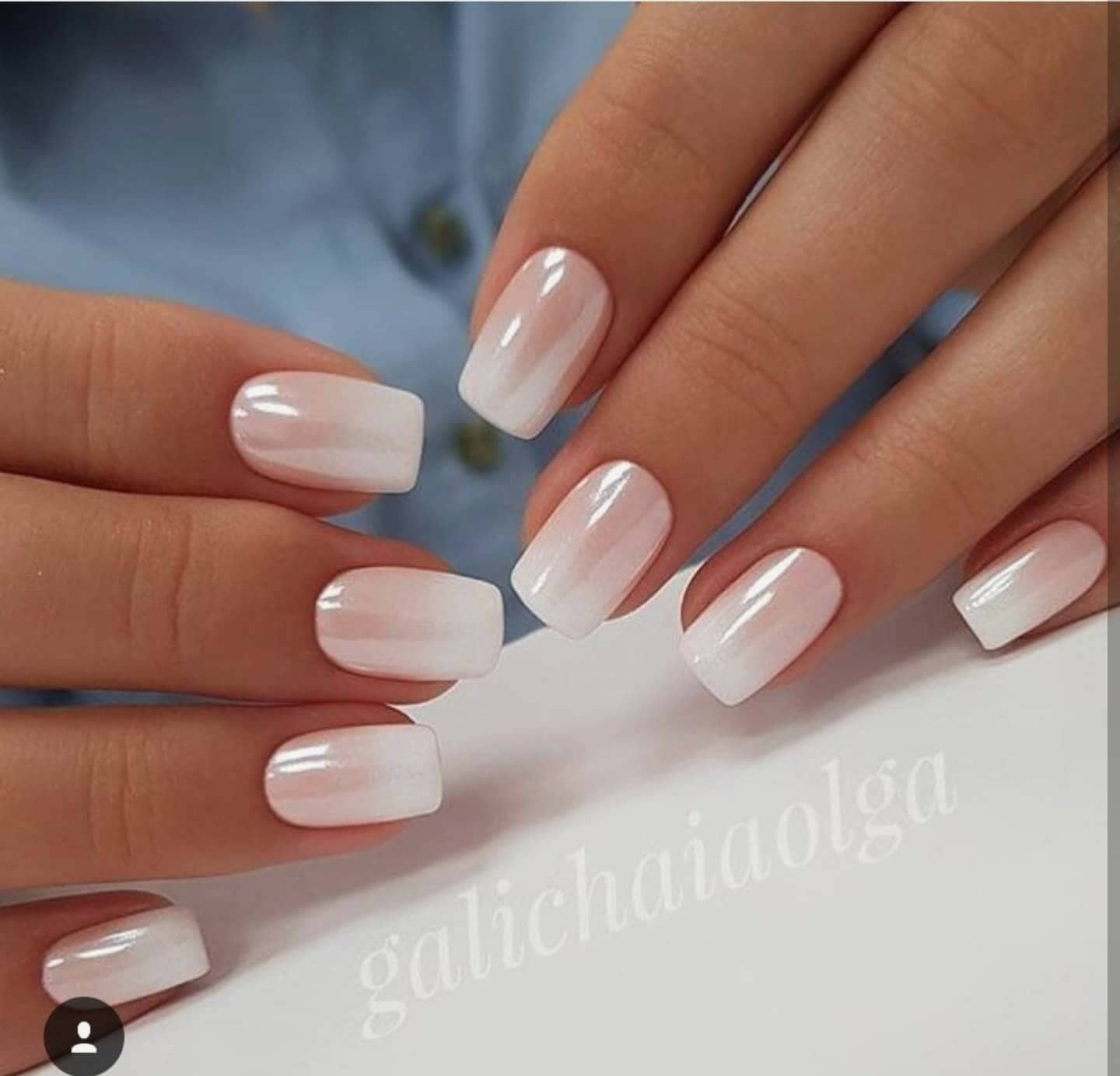 Perfect Pearly French Ombre Nails