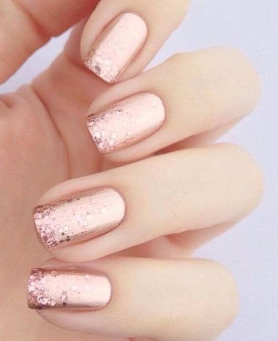 Pink Chrome and Glitter Designer Nails