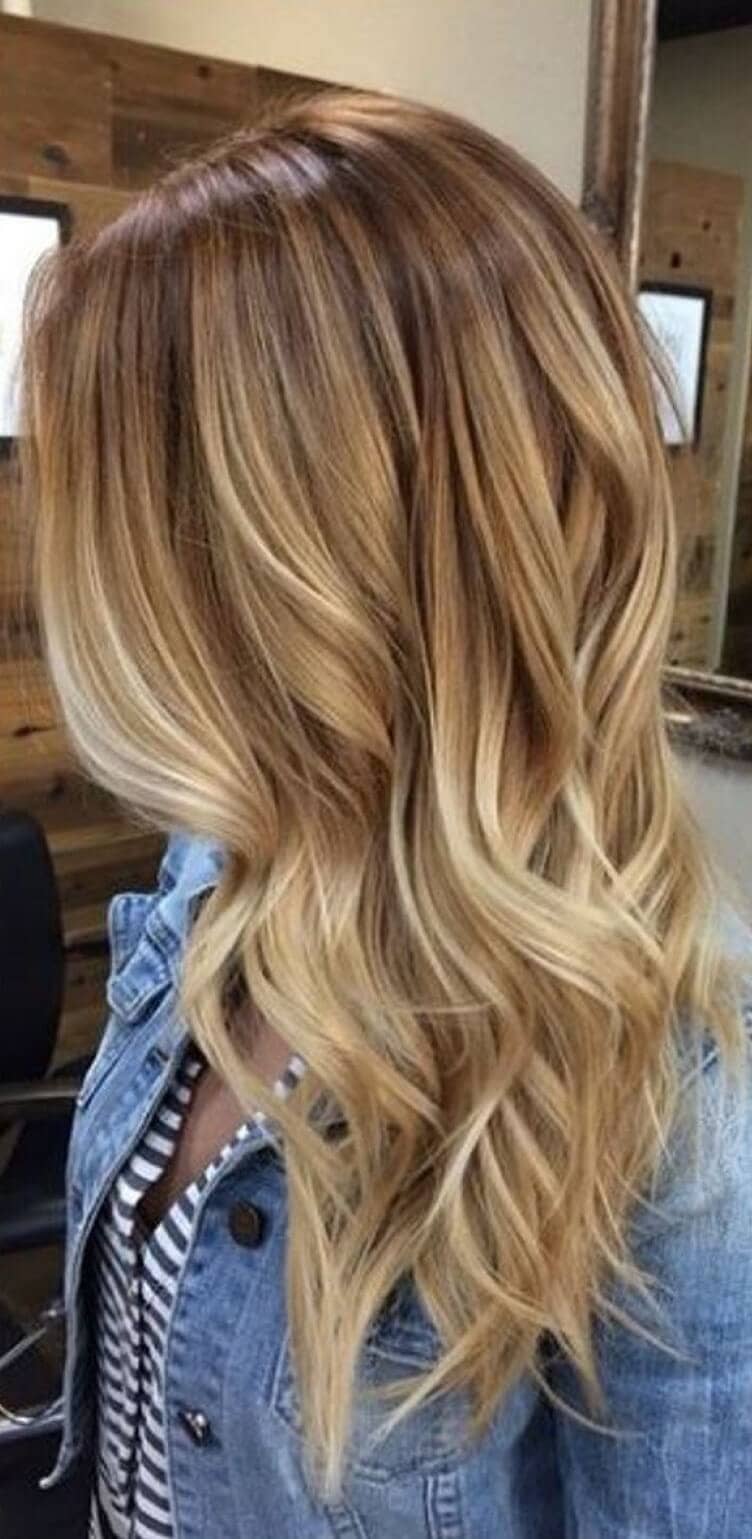 Honey Blonde Color with Sun-bleached Tips