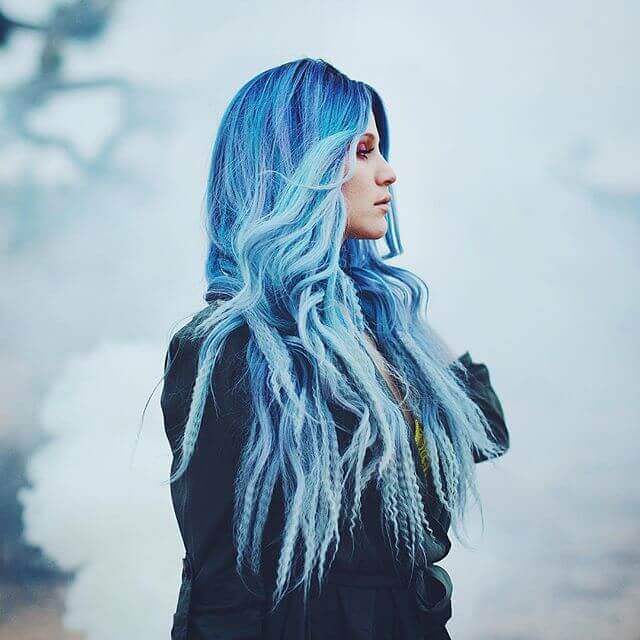 Sky Blue Ombre with Crimped Ends