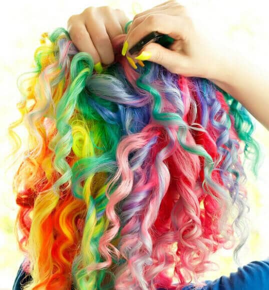 Fabulous Unicorn Hair with Multicolored Corkscrews