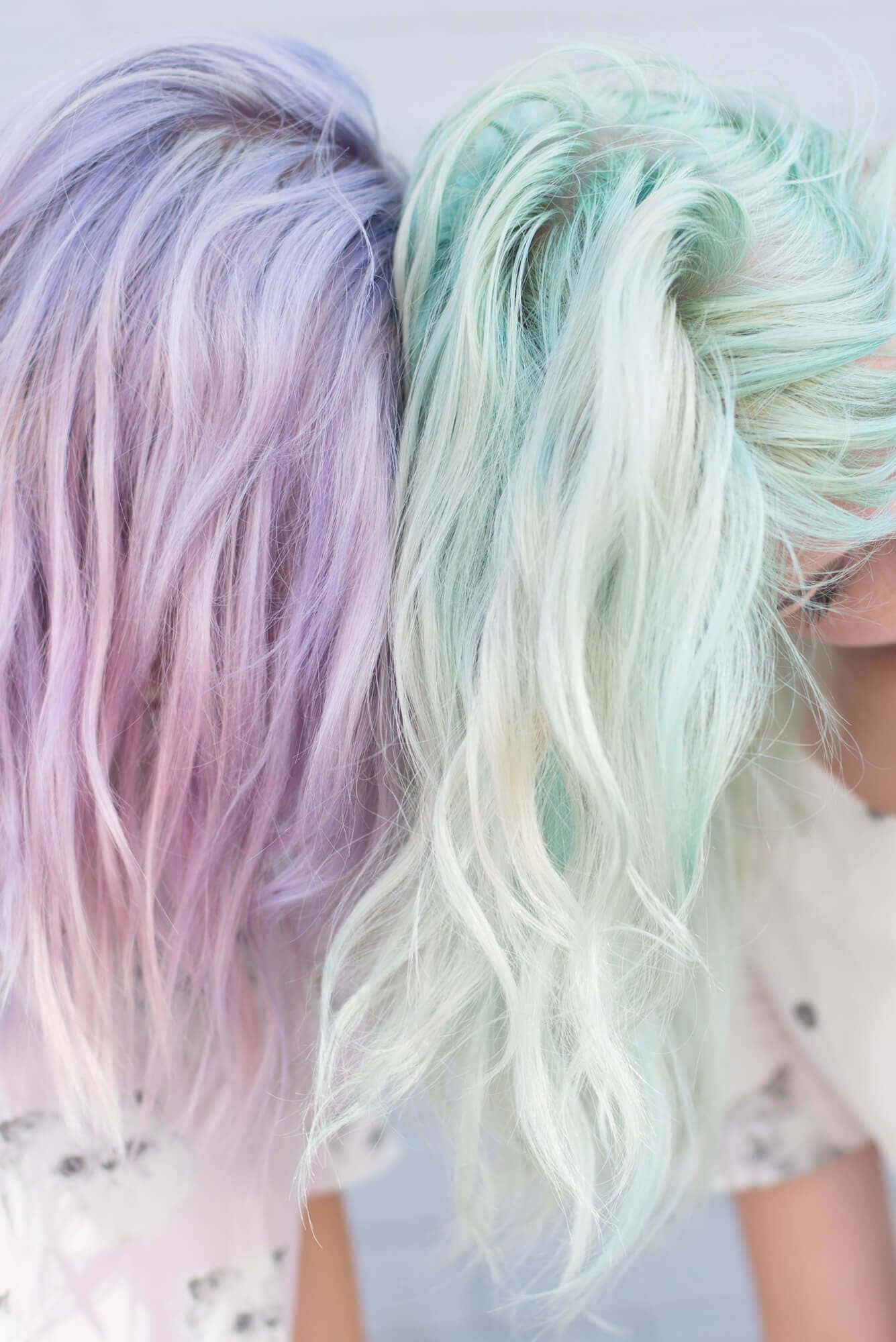 Two Friends with Pastel Hair