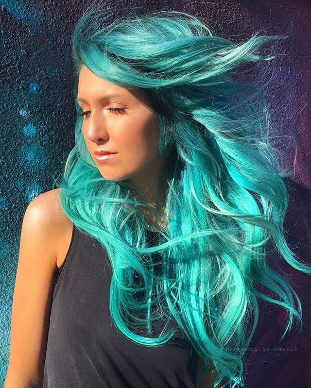 Stunning Turquoise Mermaid Hair with Waves