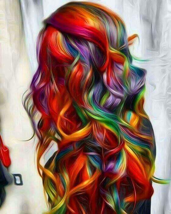 Fabulous Unicorn Hair Dye with Loose Curls