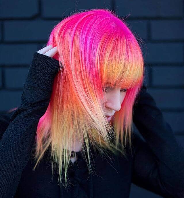 Hot Pink and Golden Orange Hair