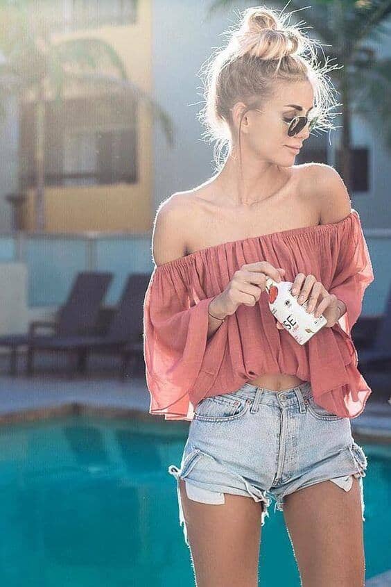 Off the Shoulder Top with Shorts