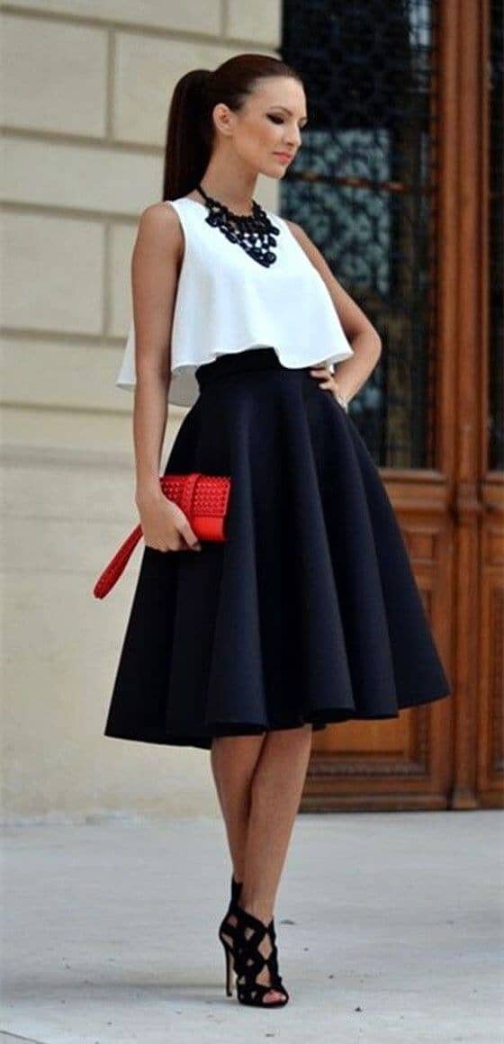 black skirt wedding guest outfit