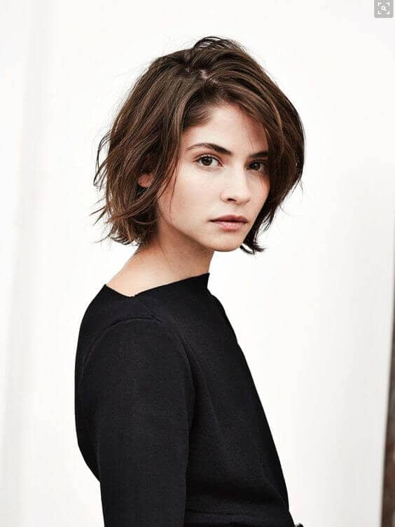 Natural Chin Length Short Layered Hair