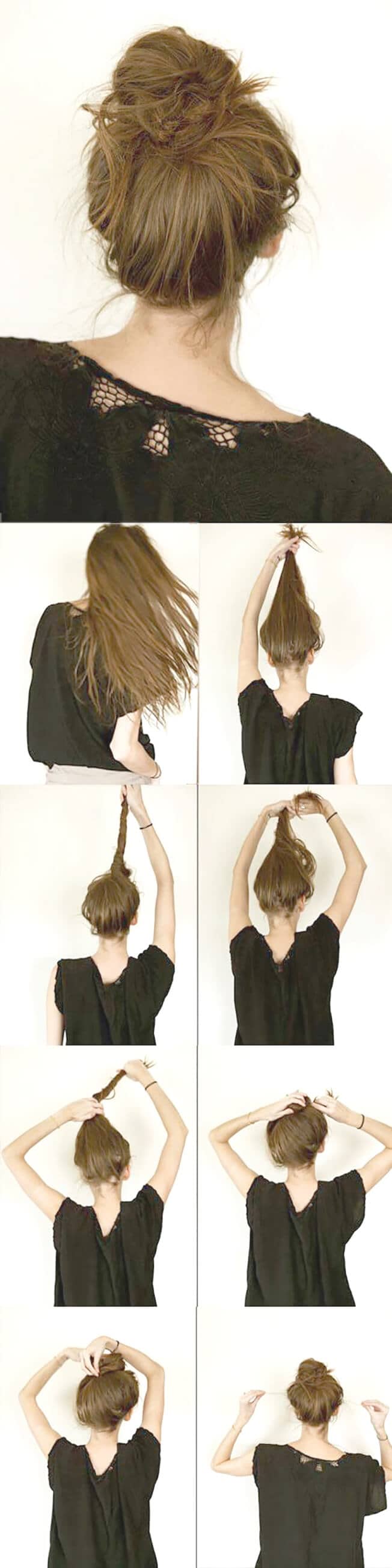 Simple Messy High Bun