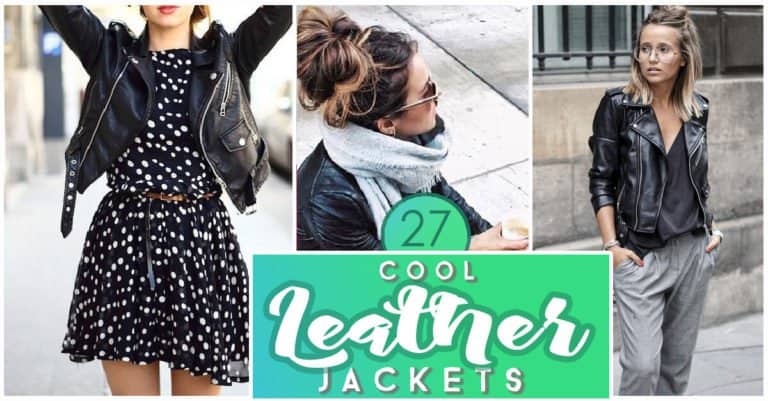 Featured image for “27 Cool Leather Jacket Outfits For This Fall”