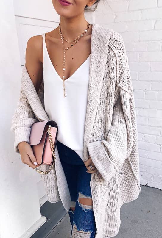 Oversized Thick Ribbed Cardigan