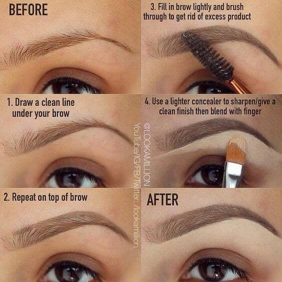 Lining and Highlighting for Fuller Eyebrows
