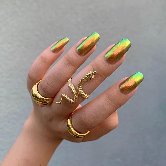 Neutral Shaded Plant Themed Nails