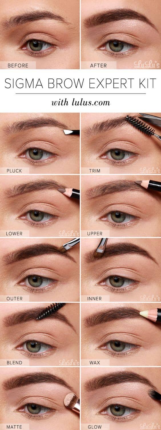 25 Step By Step Eyebrows Tutorials To Perfect Your Look