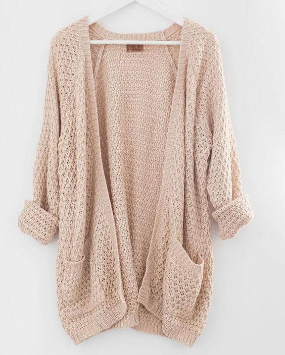 Romantic Chunky Knit Open-Front Sweater