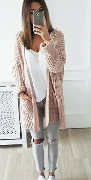 Distressed Everyday Cardigan Outfit