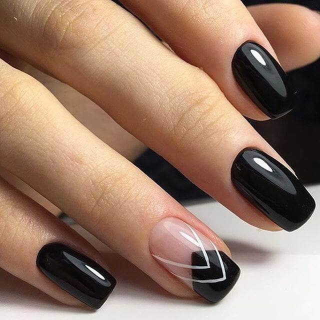 Black Nails Dressed Up with Art