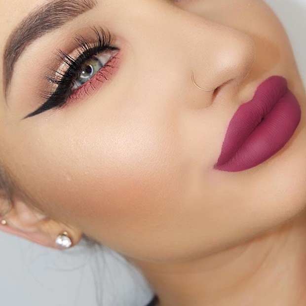 Dramatic Matte Lip + Cat Eye Look