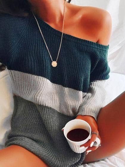 All You Need is Coffee And Off The Shoulder Sweaters