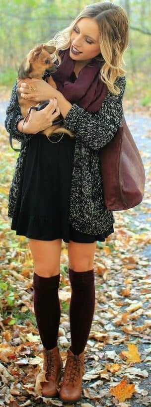 Knee Highs and Lace Up Boots
