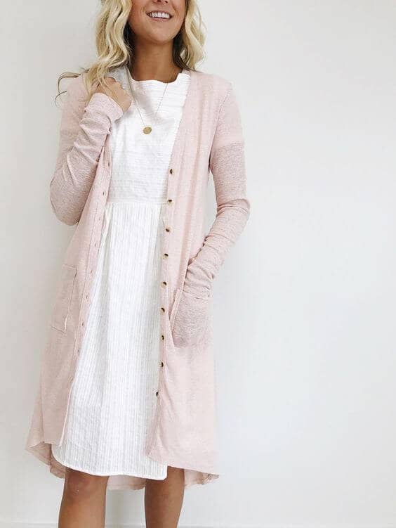 Pretty in Pink Pocketed Sweater Dress