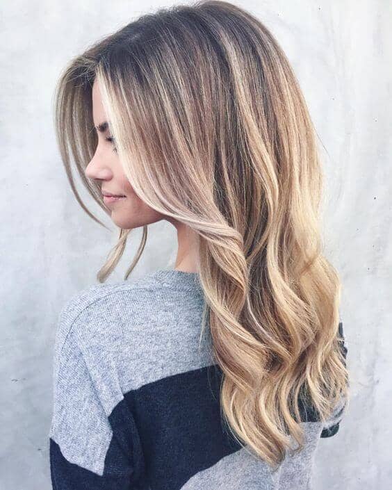 Beautiful golden ombre with tons of volume