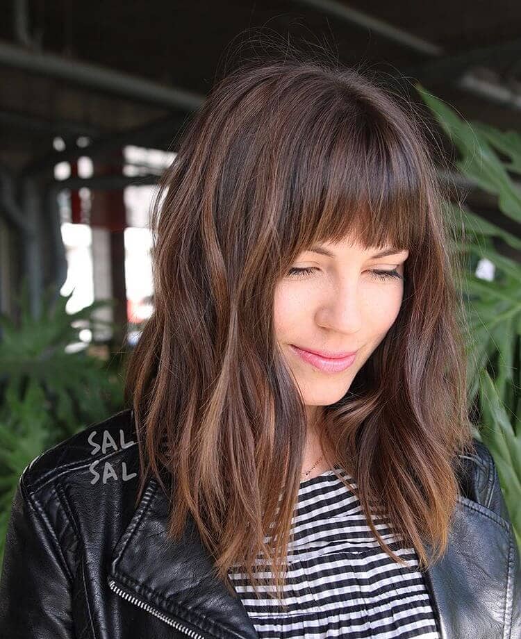 Long Bob Hairstyle With Bangs