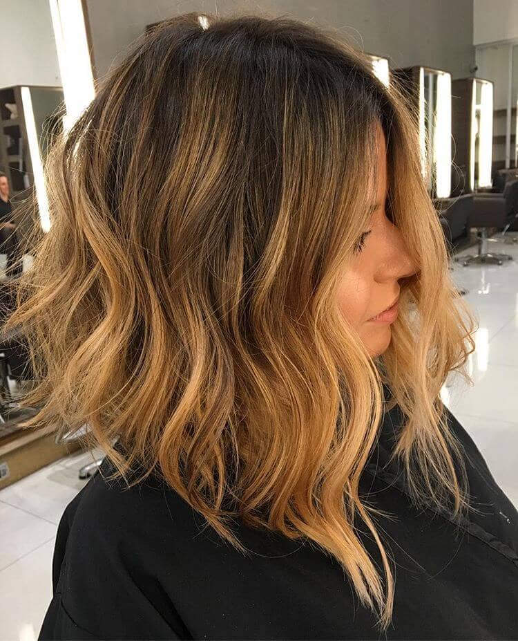 Sexy Waves and Angled Shoulder Length Hair