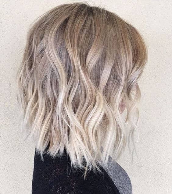 Cute Short Platinum Ombre Choppy Bob