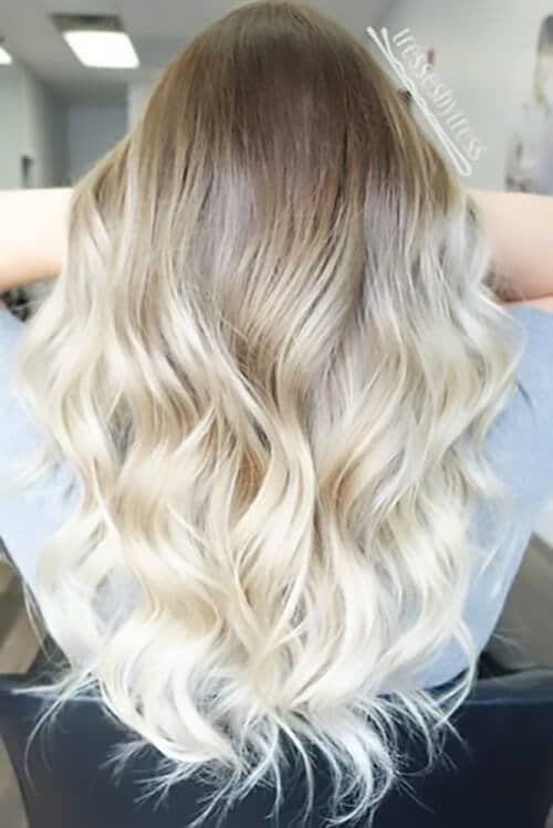 Bombshell Ombre Hair in White Blonde