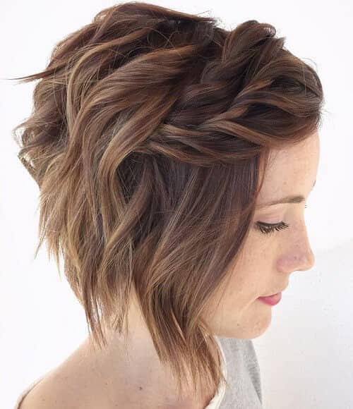 Messy Sideswept Braided Bangs