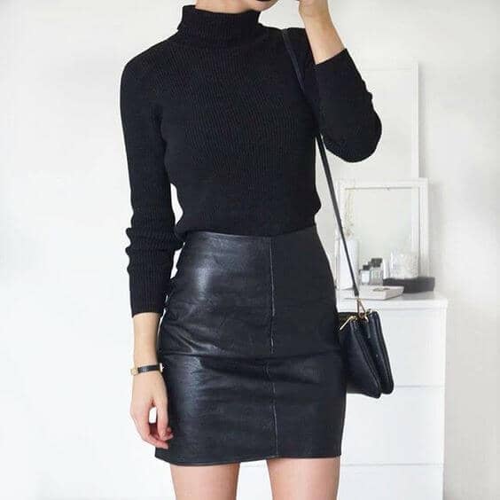 Denim Offsets Basic Black Turtleneck