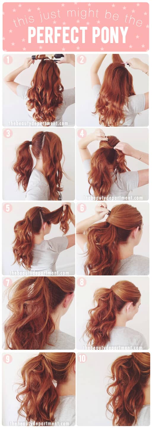 Wavy Ponytail With Swooped Bangs