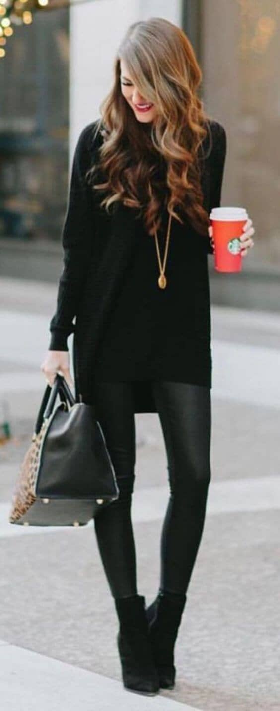 All Black with a Loose Sweater