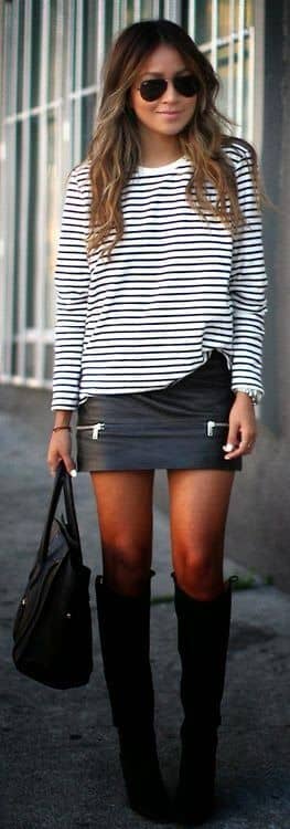 25 Trendy Leather Skirt Fall Outfits for Seasonal Stylistas