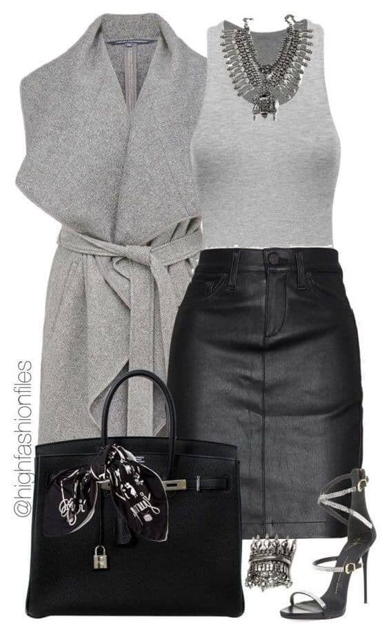 25 Trendy Leather Skirt Fall Outfits for Seasonal Stylistas