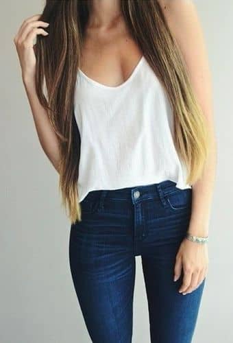 Classic White And Dark Denim